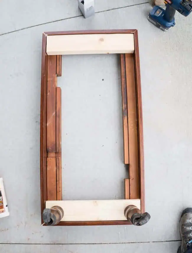 add support wood to frame