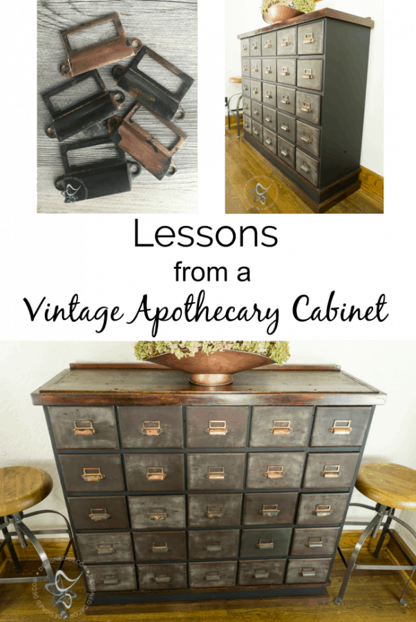 Antique Apothecary Cabinet Makeover with a few simple updates