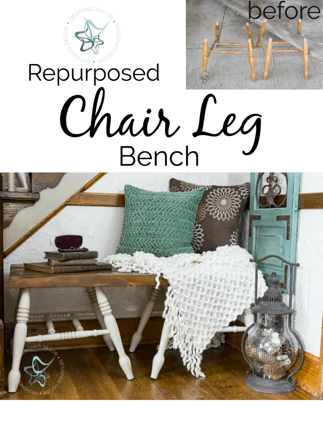 How to Build a repurposed chair leg bench-the easy way-DesignedDecor