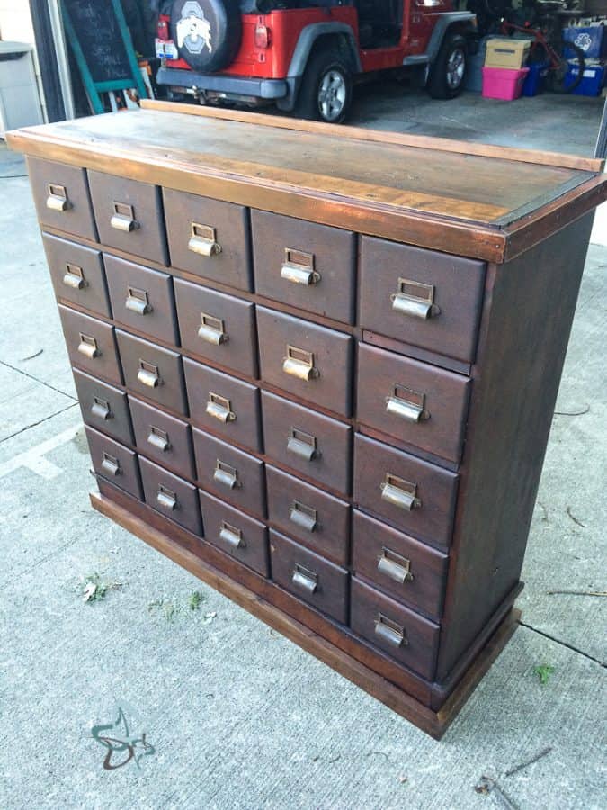 apothecary cabinet before painting