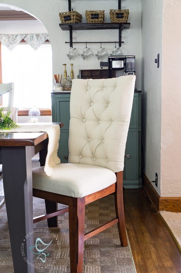 image of a tufted upholstered dining chair 