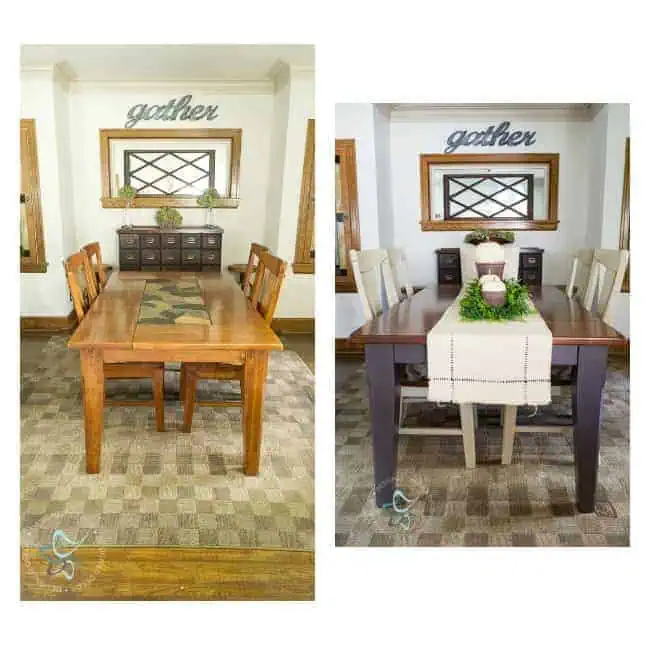 dining-room-table-makeover-before-after-designed decor