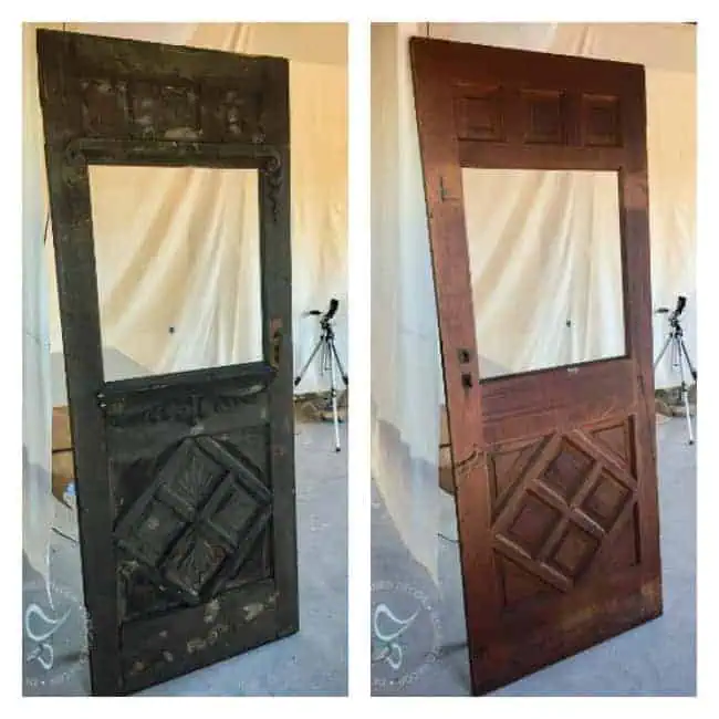 staining-antique-door
