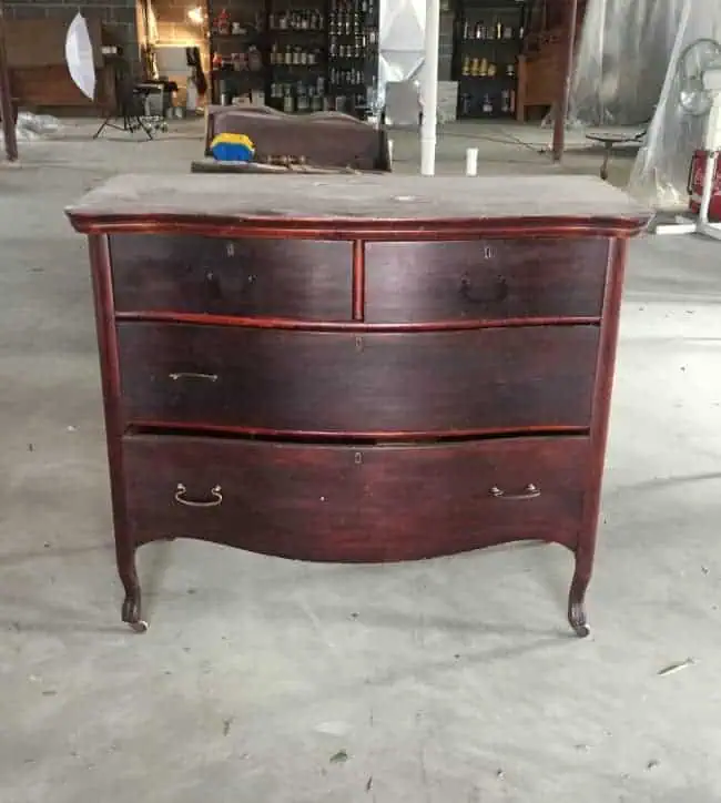 dresser turned vanity- before