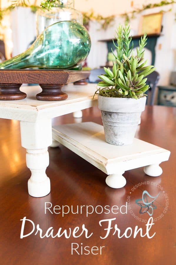 diy repurpose old drawer fronts into display risers