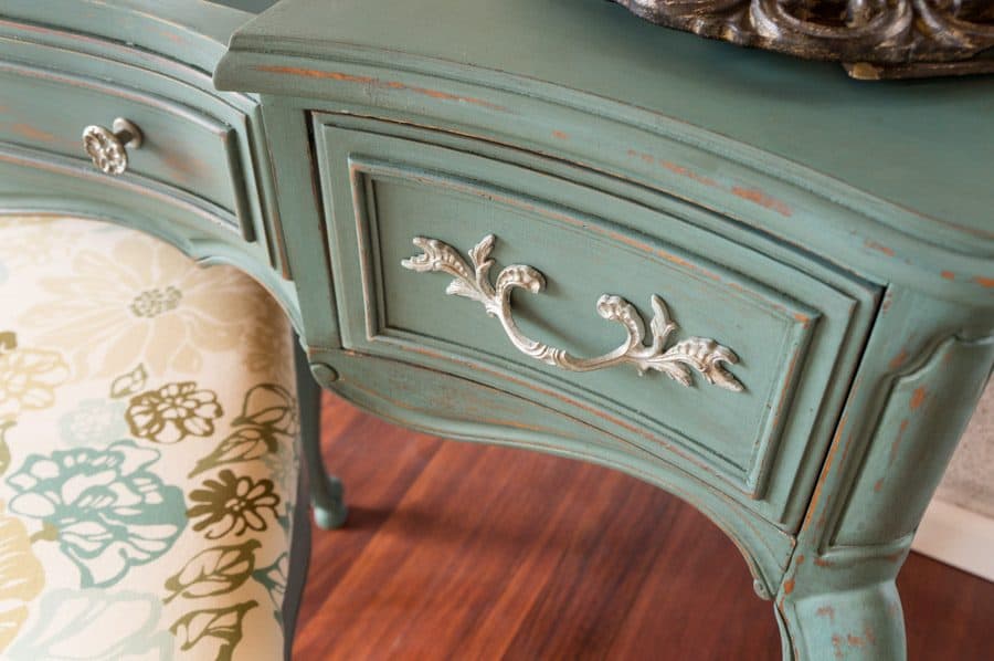 French provincial hardware on a vanity drawer