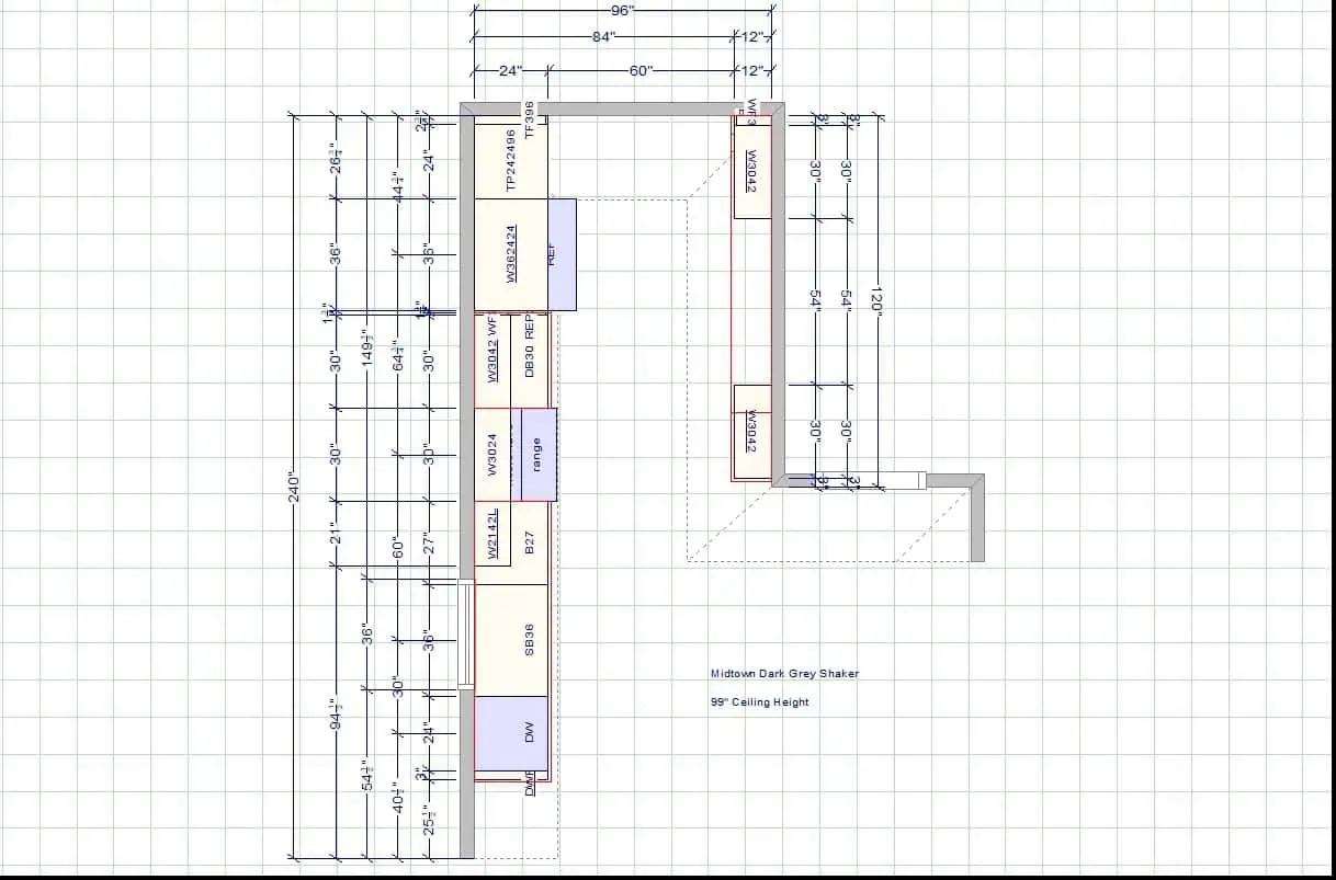 kitchen blueprint- overhead view