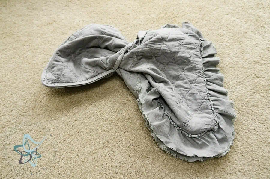 turn fabric right side out through opening