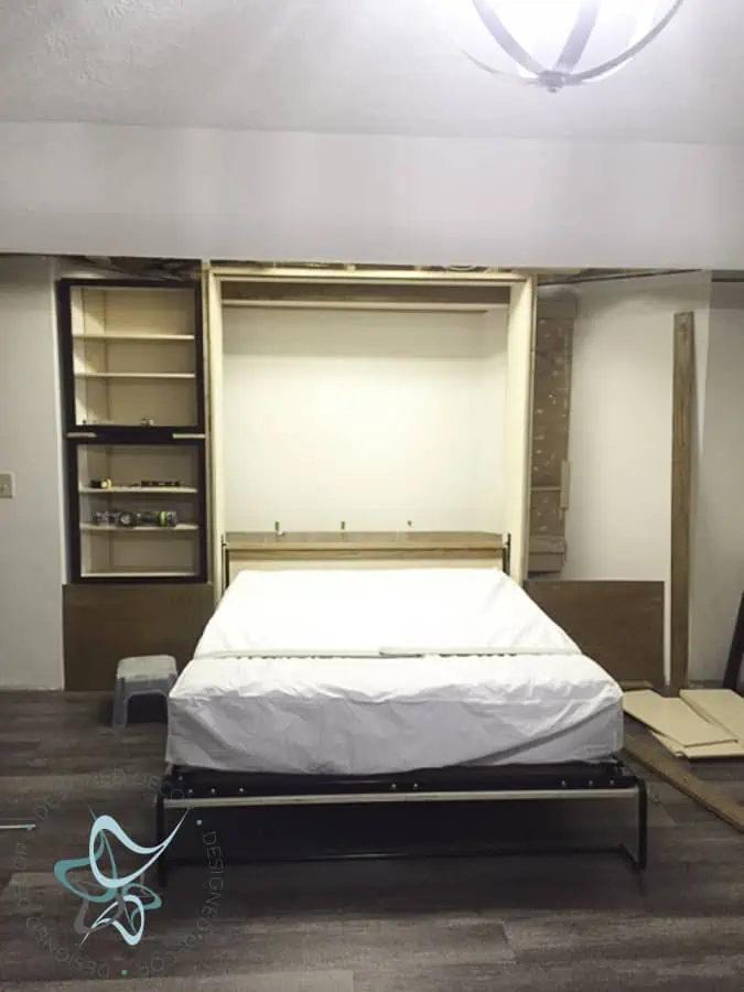 adding built-in cabinets to the murphy bed