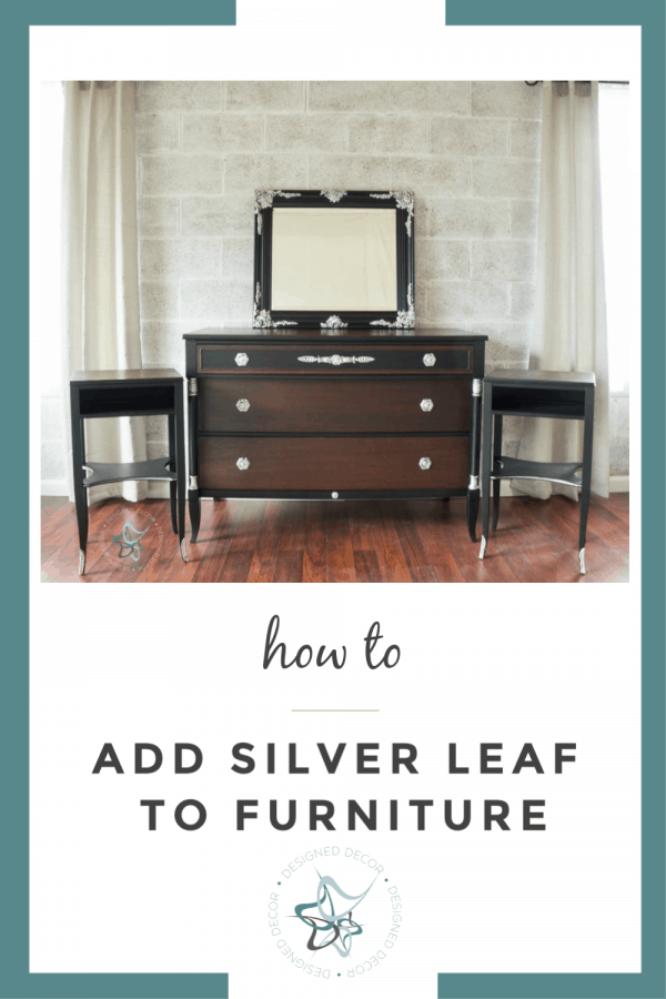 Silver Leaf Neoclassical Dresser Makeover