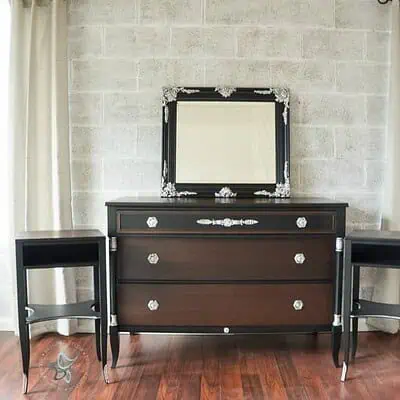 The Perfect amount of Silver Leaf to Update a Neoclassical Dresser