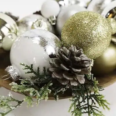 Modern DIY Silver Leaf Christmas Ornaments
