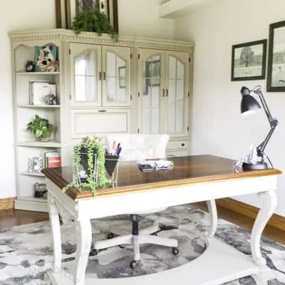 Easily add Beauty to an Office with a Painted Desk Makeover