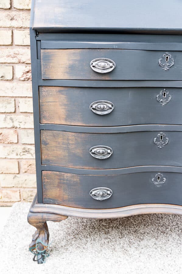 Secretary Desk Painted with natural distress technique