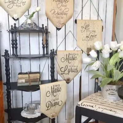 DIY piano scroll wall art