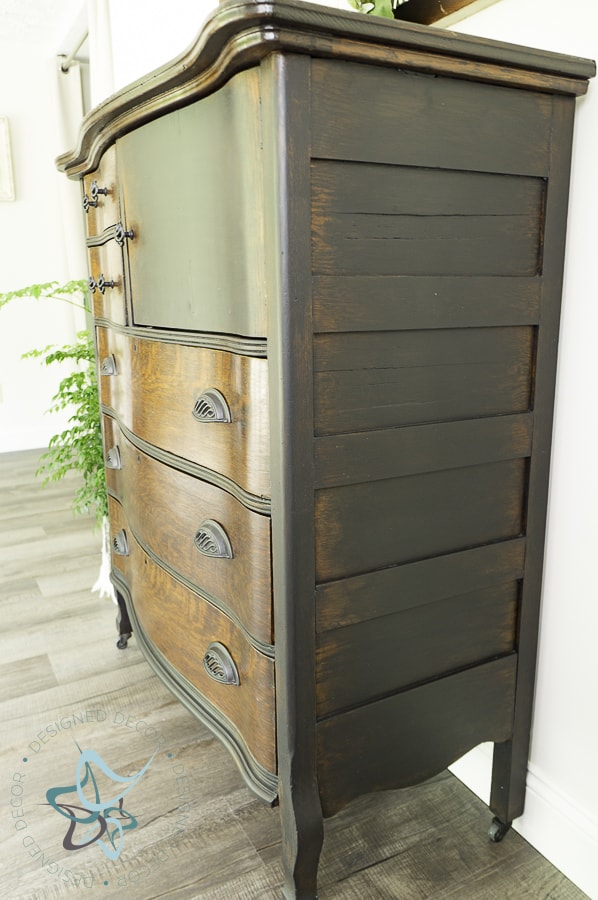 Antique Oak Dresser painted with a natural furniture distressing 