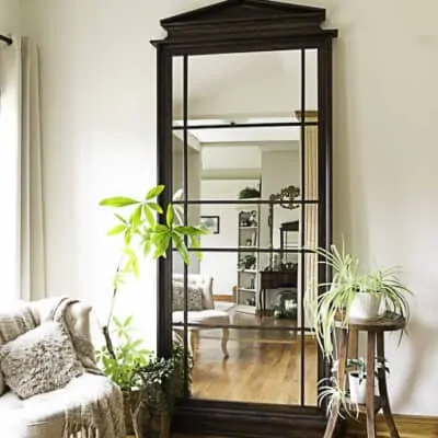 Build a Beautiful leaning floor mirror