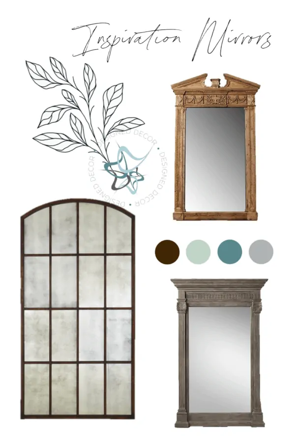 3 different styles of oversized leaning mirrors