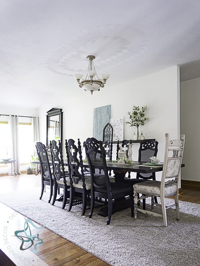picture of a dining room makeover with dining room table
