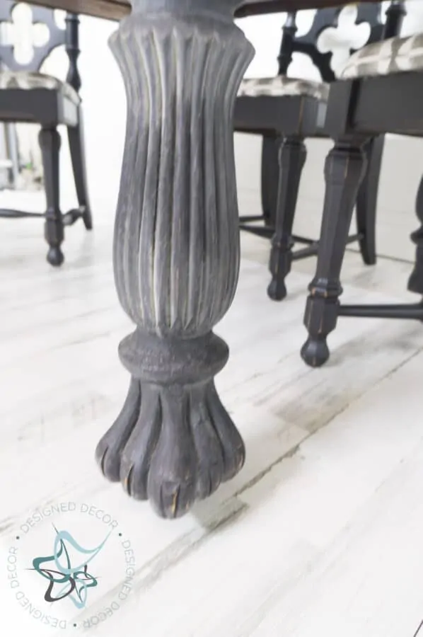 antique claw foot table legs with aging dust