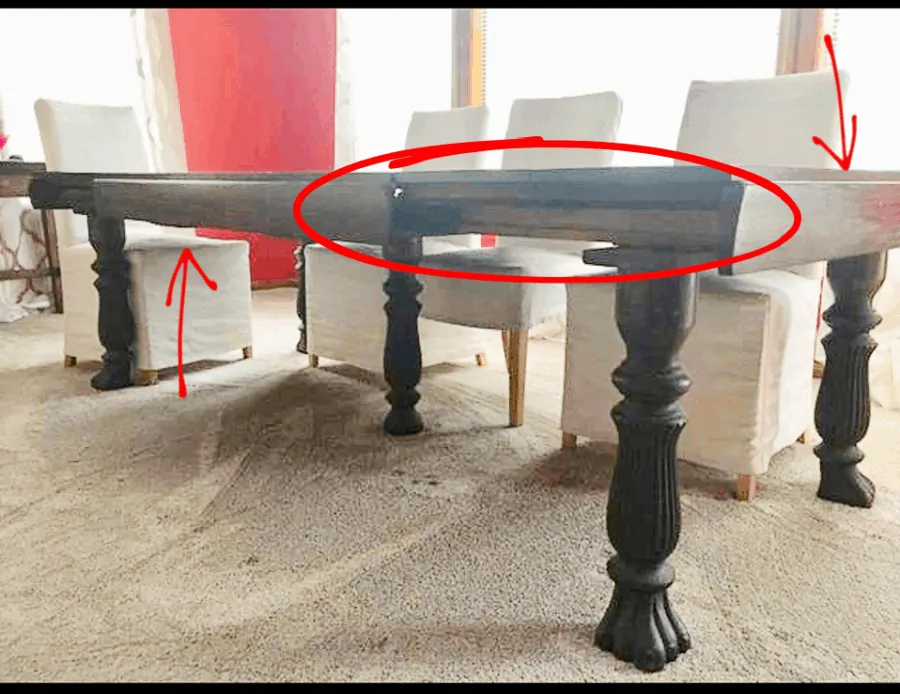 oak antique table fully open