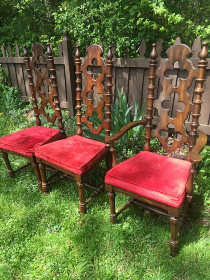 vintage chairs before a makeover
