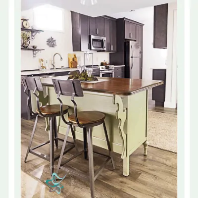 Convert old dresser to unique kitchen island