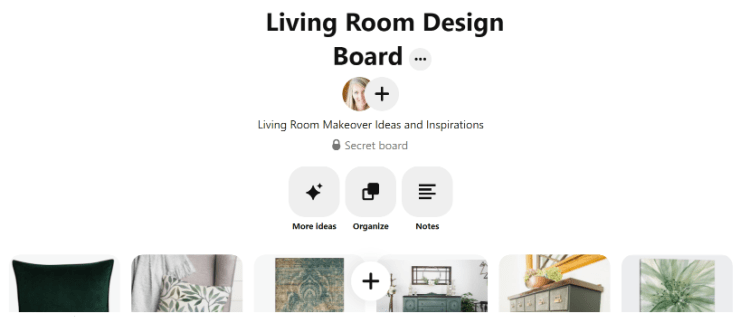 image of a Pinterest board