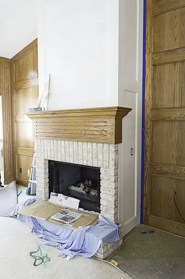 after photo of a fireplace that was painted