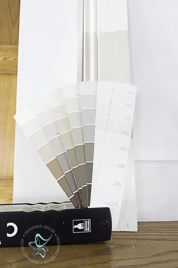 image of a Sherwin Williams paint swatch deck for color matching