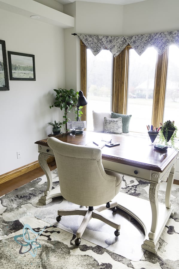 image of a home office with painted outlet covers