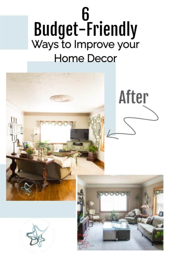 image of a room makeover using budget friendly ways to improve your home decor
