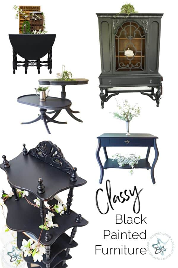 graphic of black painted furniture