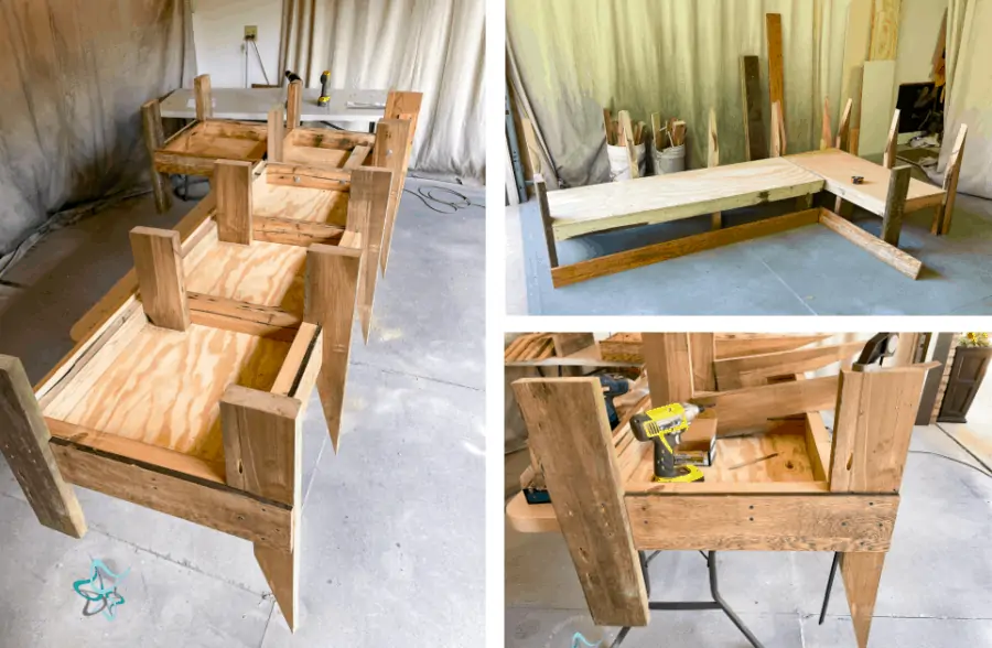 adding the leg supports to a sectional sofa