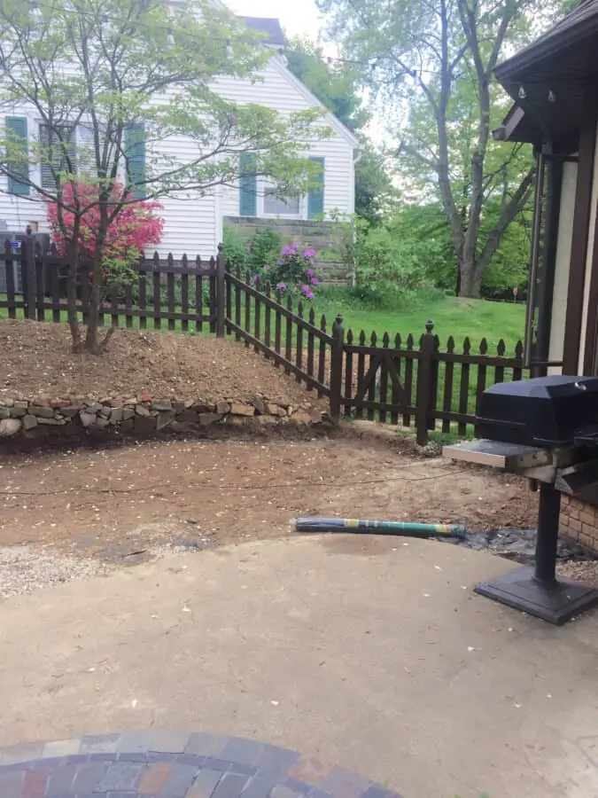 image of a rock wall being built