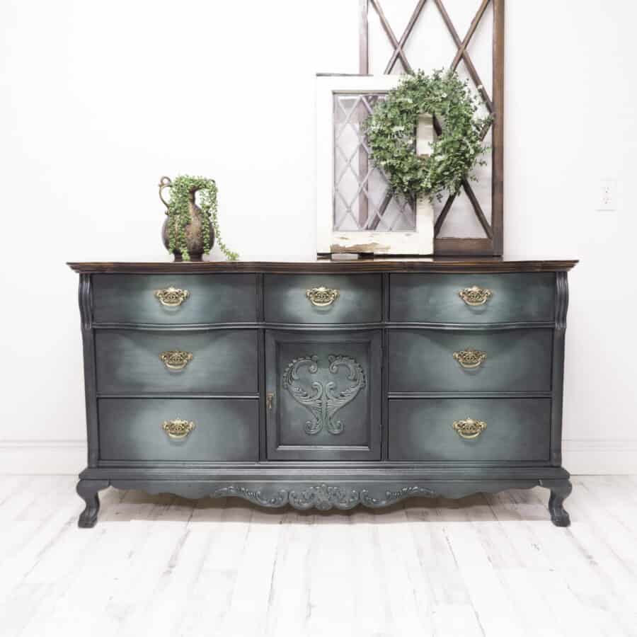 painted green dresser