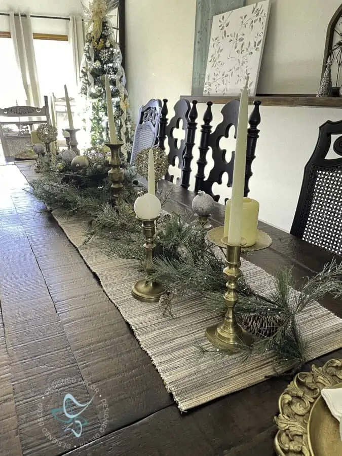 Christmas dining tablescape