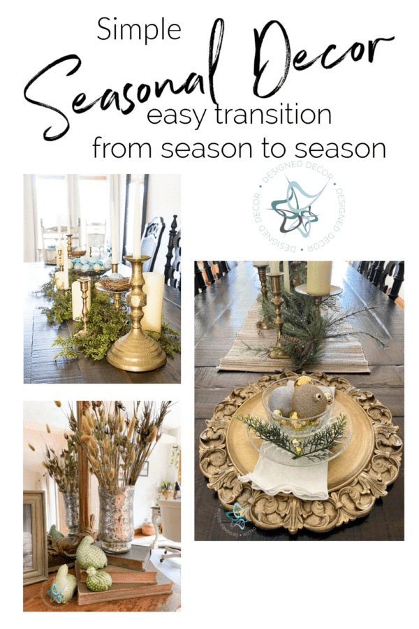 graphic on how to easily transition seasonal home decor for each season