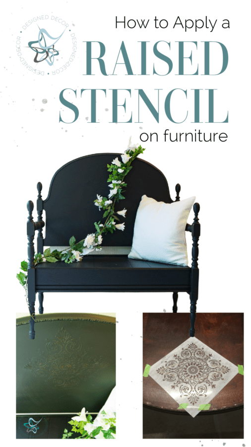 graphic-how to apply a raised stencil to furniture
