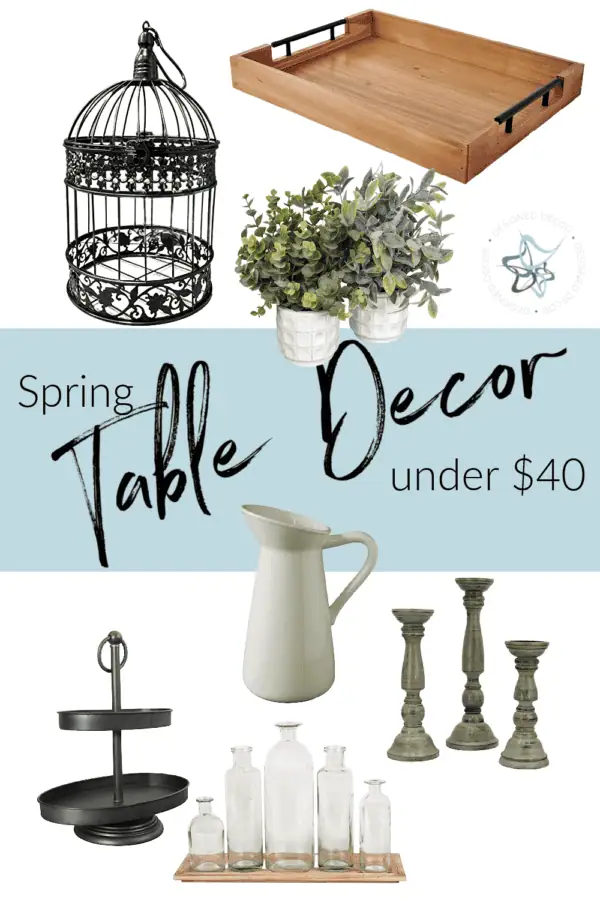 graphic of spring table decor items