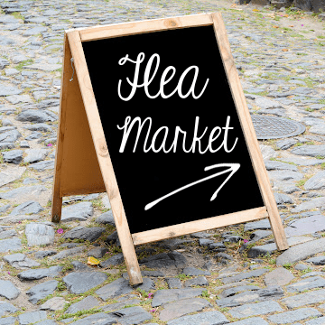 flea market chalkboard sign