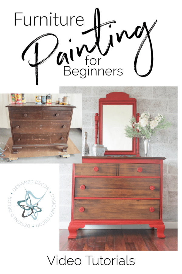 furniture painting for beginners with a dresser before and after photo