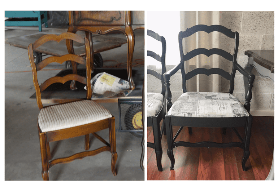 dining chair makeover before and after