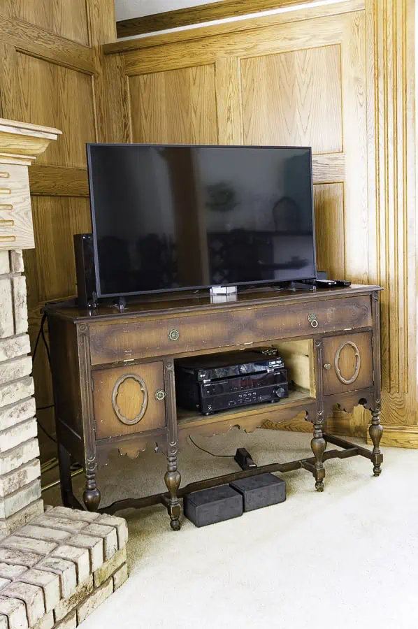 old vintage buffet before hand painting