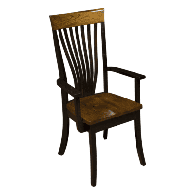 Fan back wood arm chair