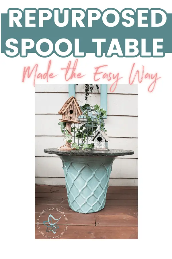 Repurposed wooden spool table