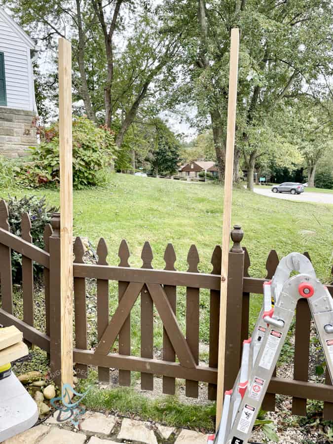 adding 2x4 to gate posts to build an arbor