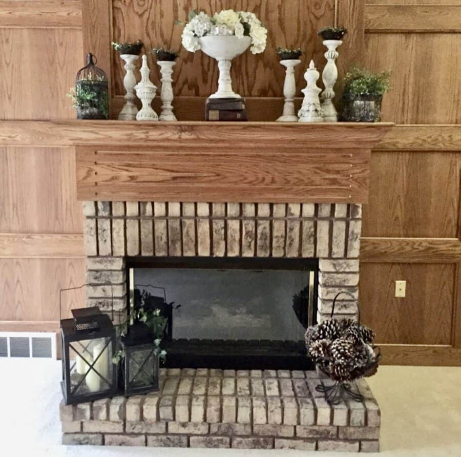 fireplace with decorated mantle