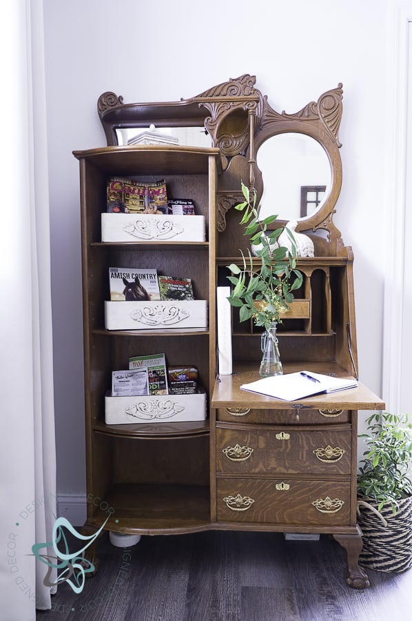 Antique tiger deals oak secretary desk