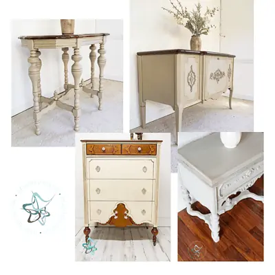 Beautiful cream-painted furniture makeovers- before and after